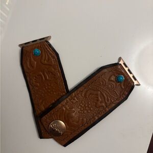 Brown Leather Watch Bands with Turquoise Accents